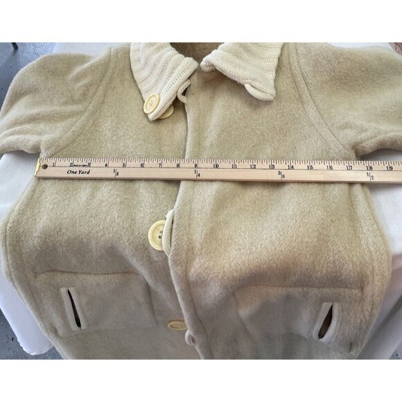 Vintage 60s Trench Coat Mod Womens Button Reversible Camel Cream - Picture 13 of 13